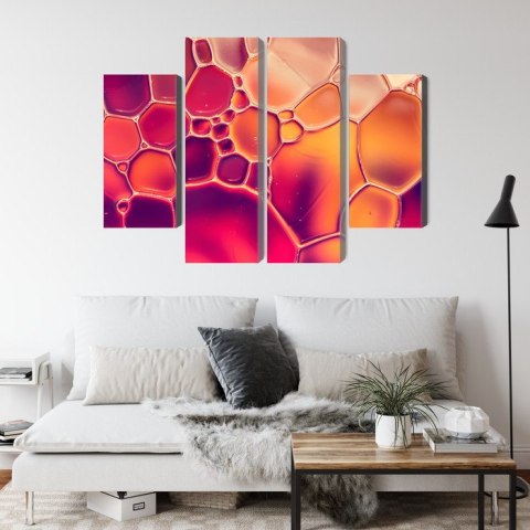 Obraz Wieloczęściowy Krople Wody W Skali Makro Canvas Naturalny 200x150 LBS-3660-NC200-150_2X50-150_2X50-100