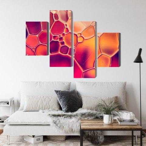 Obraz Wieloczęściowy Krople Wody W Skali Makro Canvas Naturalny 240x150 LBS-3661-NC240-150_2X60-150_2X60-90