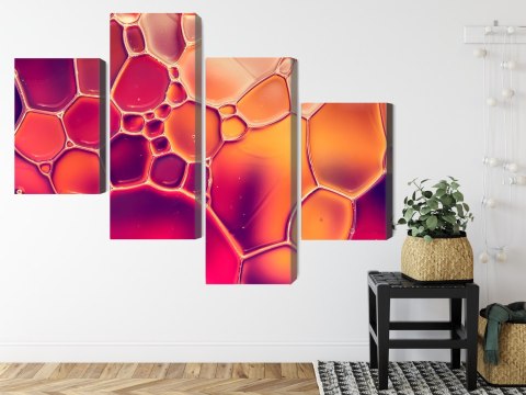 Obraz Wieloczęściowy Krople Wody W Skali Makro Canvas Naturalny 240x150 LBS-3661-NC240-150_2X60-150_2X60-90