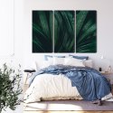 Obraz Wieloczęściowy Liście Ciemnozielone W Skali Makro Canvas 180x120 LBS-3723-C180-120_3X60-120