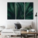 Obraz Wieloczęściowy Liście Ciemnozielone W Skali Makro Canvas 180x120 LBS-3723-C180-120_3X60-120
