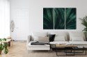 Obraz Wieloczęściowy Liście Ciemnozielone W Skali Makro Canvas Naturalny 150x100 LBS-3723-NC150-100_3X50-100