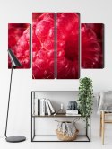 Obraz Wieloczęściowy Maliny W Skali Makro Canvas 120x90 LBS-3924-C120-90_2X30-90_2X30-60