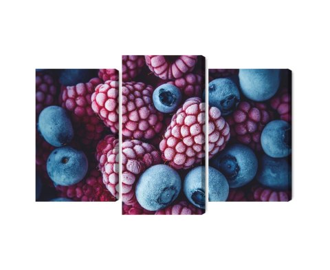 Obraz Wieloczęściowy Mrożone Jagody I Maliny Canvas 180x120 LBS-3914-C180-120_1X60-120_2X60-90