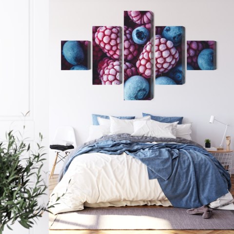 Obraz Wieloczęściowy Mrożone Jagody I Maliny Canvas 250x150 LBS-3917-C250-150_1X50-150_2X50-100_2X50-50