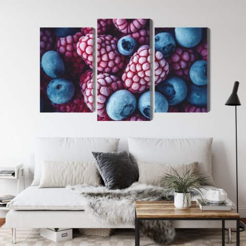 Obraz Wieloczęściowy Mrożone Jagody I Maliny Canvas Naturalny 120x80 LBS-3914-NC120-80_1X40-80_2X40-60
