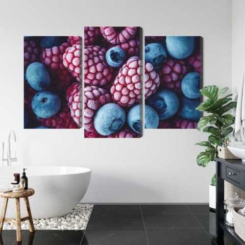 Obraz Wieloczęściowy Mrożone Jagody I Maliny Canvas Naturalny 120x80 LBS-3914-NC120-80_1X40-80_2X40-60