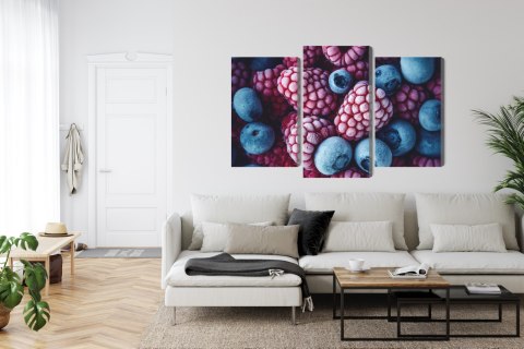 Obraz Wieloczęściowy Mrożone Jagody I Maliny Canvas Naturalny 120x80 LBS-3914-NC120-80_1X40-80_2X40-60