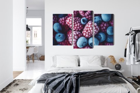 Obraz Wieloczęściowy Mrożone Jagody I Maliny Canvas Naturalny 120x80 LBS-3914-NC120-80_1X40-80_2X40-60