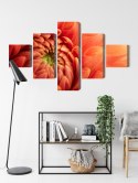 Obraz Wieloczęściowy Pomarańczowa Chryzantema W Skali Makro Canvas 200x120 LBS-3702-C200-120_1X40-120_2X40-80_2X40-40