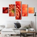 Obraz Wieloczęściowy Pomarańczowa Chryzantema W Skali Makro Canvas Naturalny 150x90 LBS-3702-NC150-90_1X30-90_2X30-60_2X30-30