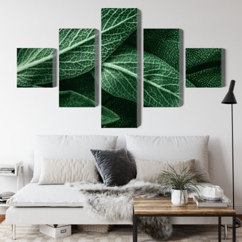 Obraz Wieloczęściowy Szałwia Odchodzi W Skali Makro Canvas 200x120 LBS-3812-C200-120_1X40-120_2X40-80_2X40-40