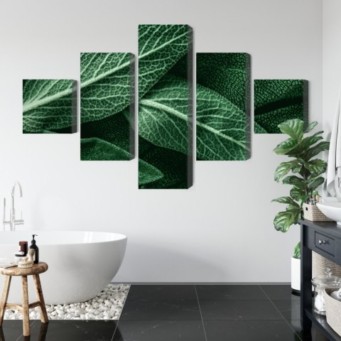 Obraz Wieloczęściowy Szałwia Odchodzi W Skali Makro Canvas Naturalny 150x90 LBS-3812-NC150-90_1X30-90_2X30-60_2X30-30