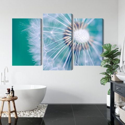 Obraz Wieloczęściowy Mniszek Lekarski W Skali Makro Canvas Naturalny 150x100 LBS-3719-NC150-100_1X50-100_2X50-75