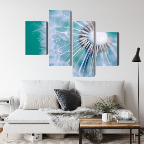 Obraz Wieloczęściowy Mniszek Lekarski W Skali Makro Canvas Naturalny 160x100 LBS-3721-NC160-100_2X40-100_2X40-60