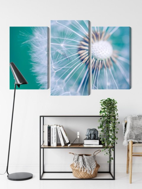 Obraz Wieloczęściowy Mniszek Lekarski W Skali Makro Canvas Naturalny 180x120 LBS-3719-NC180-120_1X60-120_2X60-90