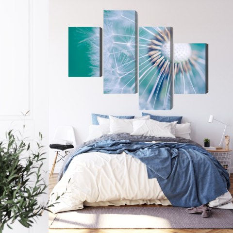 Obraz Wieloczęściowy Mniszek Lekarski W Skali Makro Canvas Naturalny 240x150 LBS-3721-NC240-150_2X60-150_2X60-90