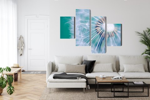 Obraz Wieloczęściowy Mniszek Lekarski W Skali Makro Canvas Naturalny 240x150 LBS-3721-NC240-150_2X60-150_2X60-90