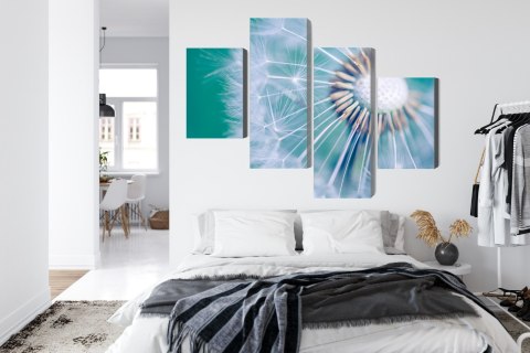 Obraz Wieloczęściowy Mniszek Lekarski W Skali Makro Canvas Naturalny 240x150 LBS-3721-NC240-150_2X60-150_2X60-90