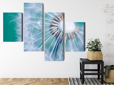 Obraz Wieloczęściowy Mniszek Lekarski W Skali Makro Canvas Naturalny 240x150 LBS-3721-NC240-150_2X60-150_2X60-90