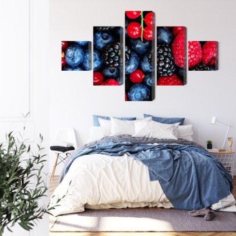 Obraz Wieloczęściowy Owoce Leśne W Skali Makro Canvas 150x90 LBS-3732-C150-90_1X30-90_2X30-60_2X30-30