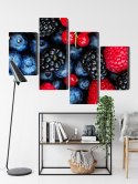 Obraz Wieloczęściowy Owoce Leśne W Skali Makro Canvas 160x100 LBS-3731-C160-100_2X40-100_2X40-60