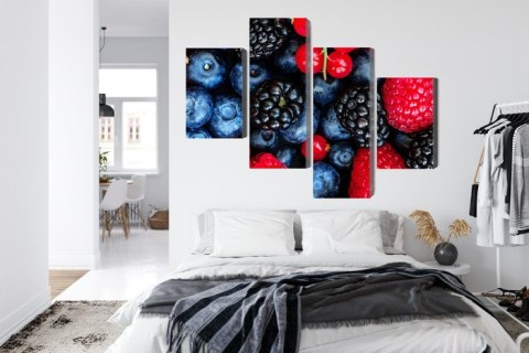 Obraz Wieloczęściowy Owoce Leśne W Skali Makro Canvas 240x150 LBS-3731-C240-150_2X60-150_2X60-90