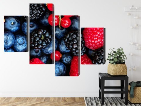 Obraz Wieloczęściowy Owoce Leśne W Skali Makro Canvas Naturalny 120x75 LBS-3731-NC120-75_2X30-75_2X30-45