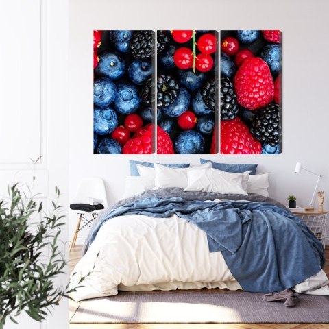 Obraz Wieloczęściowy Owoce Leśne W Skali Makro Canvas Naturalny 120x80 LBS-3728-NC120-80_3X40-80