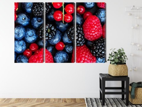 Obraz Wieloczęściowy Owoce Leśne W Skali Makro Canvas Naturalny 120x80 LBS-3728-NC120-80_3X40-80