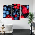 Obraz Wieloczęściowy Owoce Leśne W Skali Makro Canvas Naturalny 120x80 LBS-3729-NC120-80_1X40-80_2X40-60