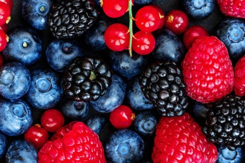 Obraz Wieloczęściowy Owoce Leśne W Skali Makro Canvas Naturalny 150x100 LBS-3728-NC150-100_3X50-100