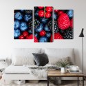 Obraz Wieloczęściowy Owoce Leśne W Skali Makro Canvas Naturalny 150x100 LBS-3729-NC150-100_1X50-100_2X50-75