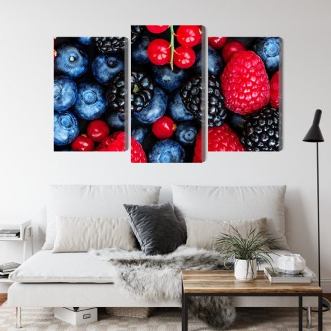 Obraz Wieloczęściowy Owoce Leśne W Skali Makro Canvas Naturalny 150x100 LBS-3729-NC150-100_1X50-100_2X50-75