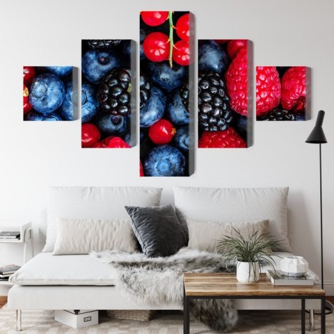 Obraz Wieloczęściowy Owoce Leśne W Skali Makro Canvas Naturalny 150x90 LBS-3732-NC150-90_1X30-90_2X30-60_2X30-30