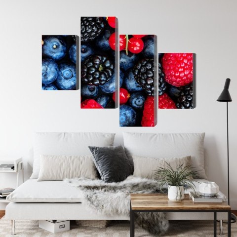 Obraz Wieloczęściowy Owoce Leśne W Skali Makro Canvas Naturalny 160x100 LBS-3731-NC160-100_2X40-100_2X40-60