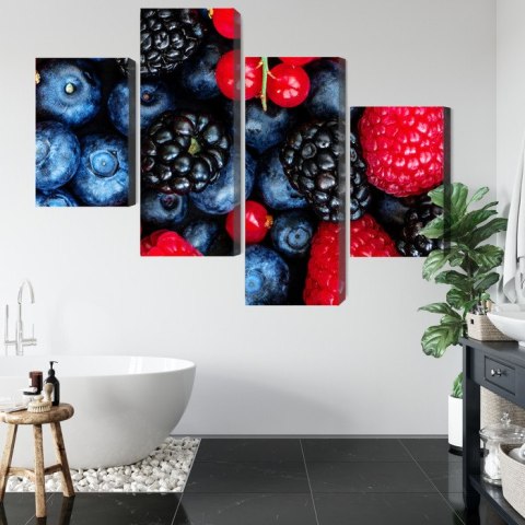 Obraz Wieloczęściowy Owoce Leśne W Skali Makro Canvas Naturalny 160x100 LBS-3731-NC160-100_2X40-100_2X40-60
