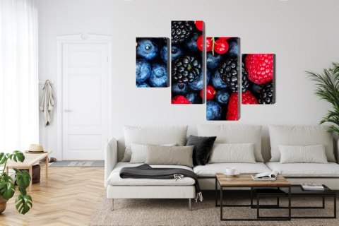 Obraz Wieloczęściowy Owoce Leśne W Skali Makro Canvas Naturalny 160x100 LBS-3731-NC160-100_2X40-100_2X40-60