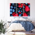 Obraz Wieloczęściowy Owoce Leśne W Skali Makro Canvas Naturalny 180x120 LBS-3728-NC180-120_3X60-120
