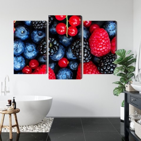 Obraz Wieloczęściowy Owoce Leśne W Skali Makro Canvas Naturalny 180x120 LBS-3729-NC180-120_1X60-120_2X60-90