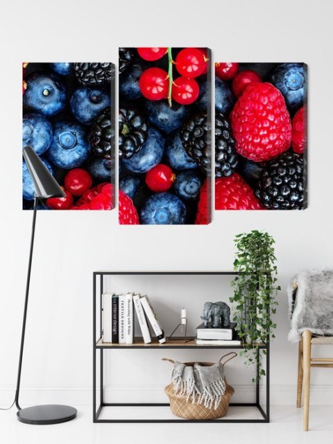 Obraz Wieloczęściowy Owoce Leśne W Skali Makro Canvas Naturalny 180x120 LBS-3729-NC180-120_1X60-120_2X60-90