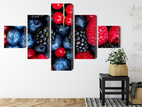 Obraz Wieloczęściowy Owoce Leśne W Skali Makro Canvas Naturalny 250x150 LBS-3732-NC250-150_1X50-150_2X50-100_2X50-50
