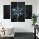 Obraz Wieloczęściowy Płatek Śniegu W Makroskali 3D Canvas Naturalny 120x90 LBS-3835-NC120-90_2X30-90_2X30-60