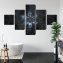 Obraz Wieloczęściowy Płatek Śniegu W Makroskali 3D Canvas Naturalny 150x90 LBS-3837-NC150-90_1X30-90_2X30-60_2X30-30