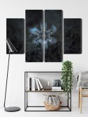 Obraz Wieloczęściowy Płatek Śniegu W Makroskali 3D Canvas Naturalny 200x150 LBS-3835-NC200-150_2X50-150_2X50-100
