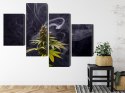 Obraz Wieloczęściowy Roślina Konopi Na Zadymionym Tle Canvas Naturalny 160x100 LBS-3971-NC160-100_2X40-100_2X40-60