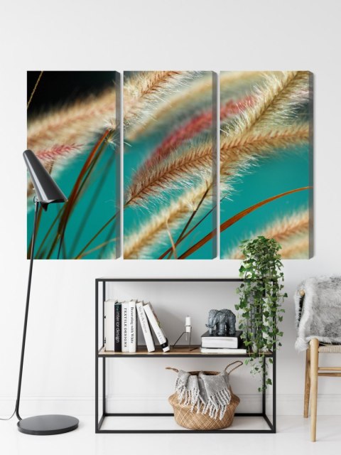 Obraz Wieloczęściowy Rośliny W Skali Makro Canvas 150x100 LBS-3688-C150-100_3X50-100