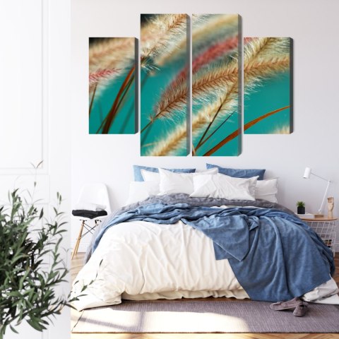 Obraz Wieloczęściowy Rośliny W Skali Makro Canvas 160x120 LBS-3690-C160-120_2X40-120_2X40-80