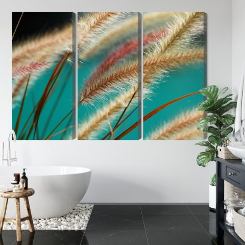 Obraz Wieloczęściowy Rośliny W Skali Makro Canvas Naturalny 150x100 LBS-3688-NC150-100_3X50-100