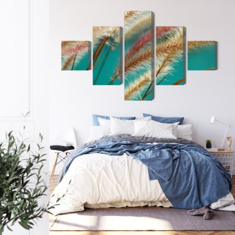 Obraz Wieloczęściowy Rośliny W Skali Makro Canvas Naturalny 150x90 LBS-3692-NC150-90_1X30-90_2X30-60_2X30-30